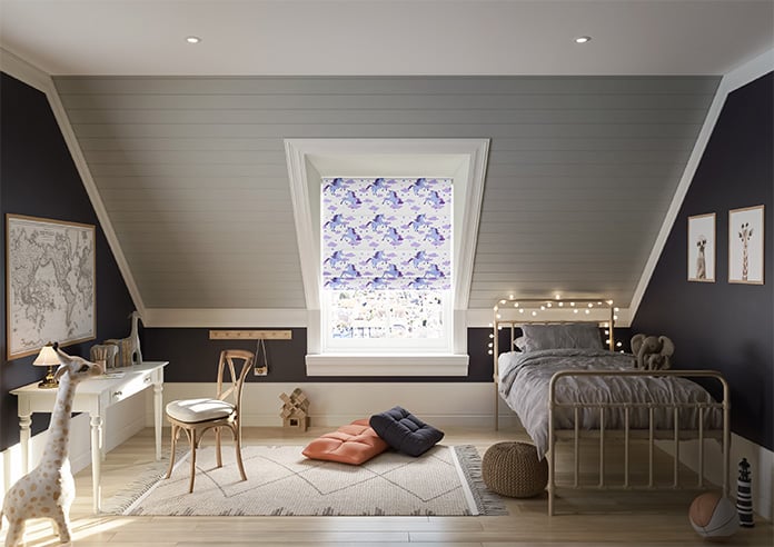 Unicorn Magic, Purple - Motorised Roman Blind - Image 8